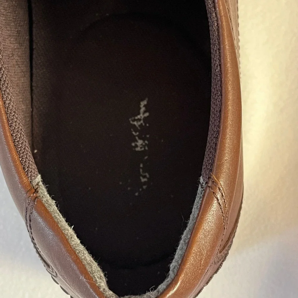 Thom McAn Mens Lanzo Brown Leather Slip On Loafers Dress Shoes 20329 Size 13